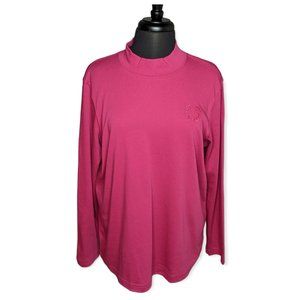 Blair Dark Pink High Collar Long Sleeve Top Size XL